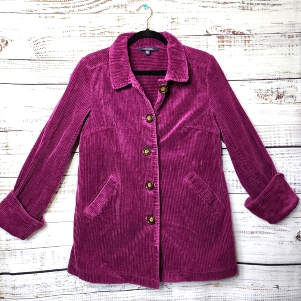 CHADWICKS VINTAGE HOT PINK SIZE M PETITE CORDUROY BLAZER JACKET COAT WOMEN'S - Picture 13 of 17